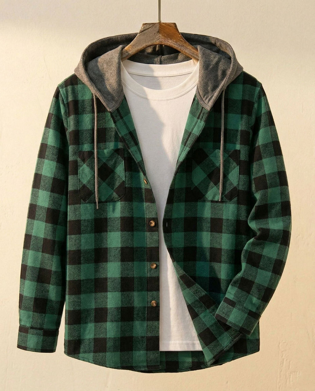 Santiago Plaid Hooded Overshirt