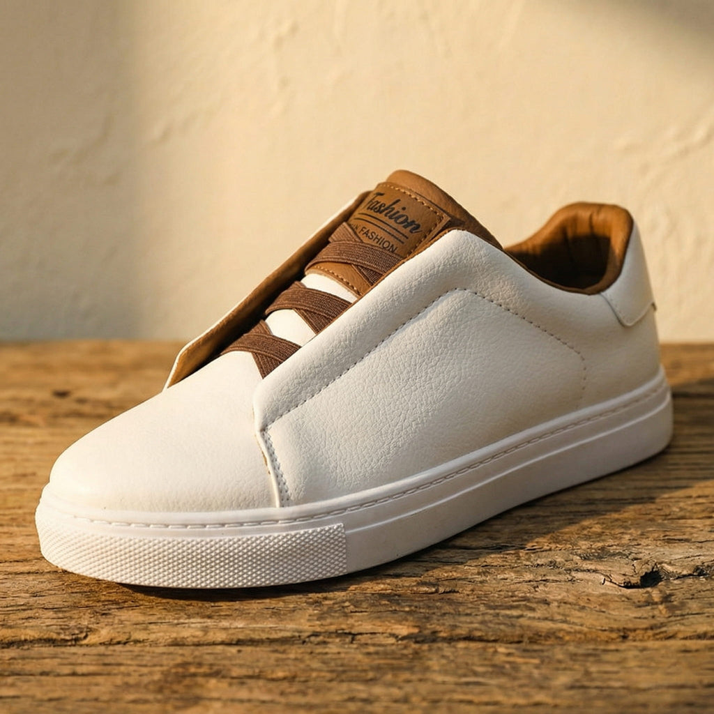 Enzo Leather-Effect Minimal Sneaker