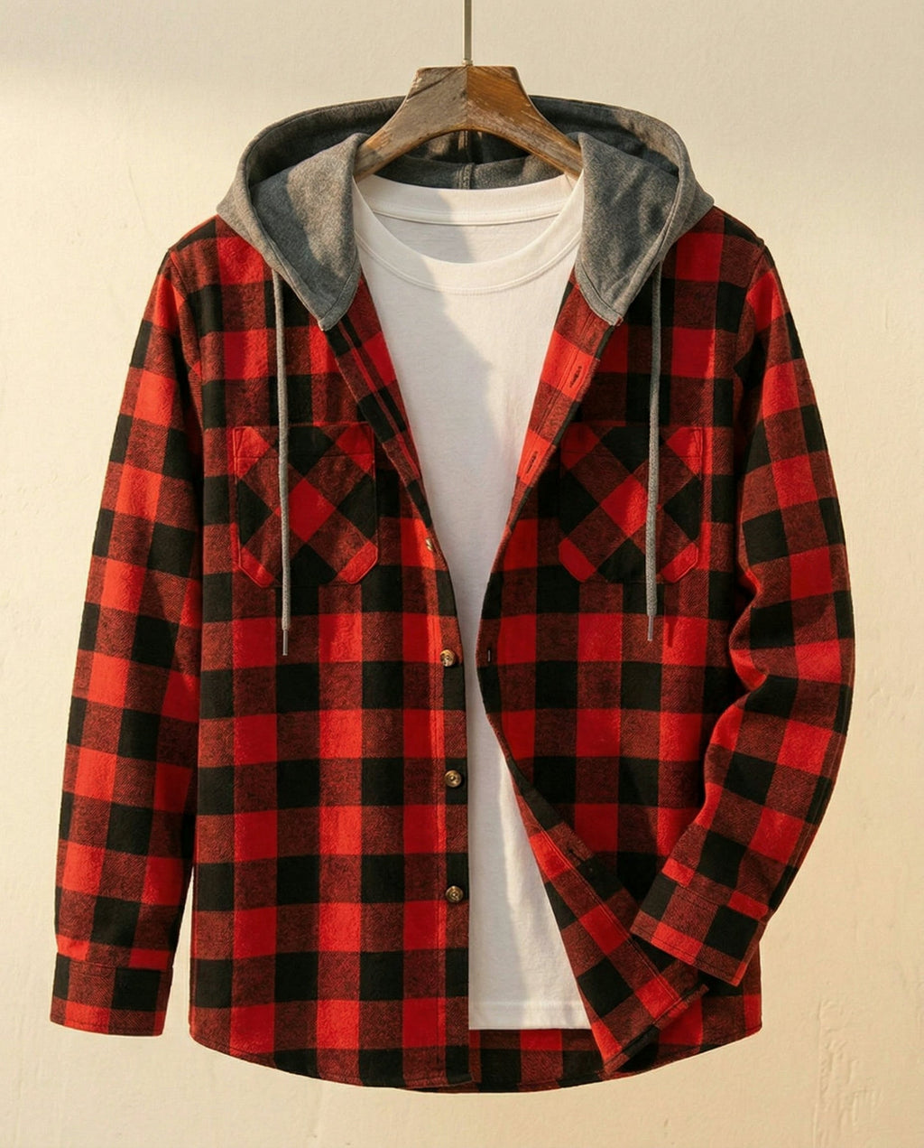 Santiago Plaid Hooded Overshirt