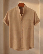 Filippo Linen Mandarin Collar Shirt