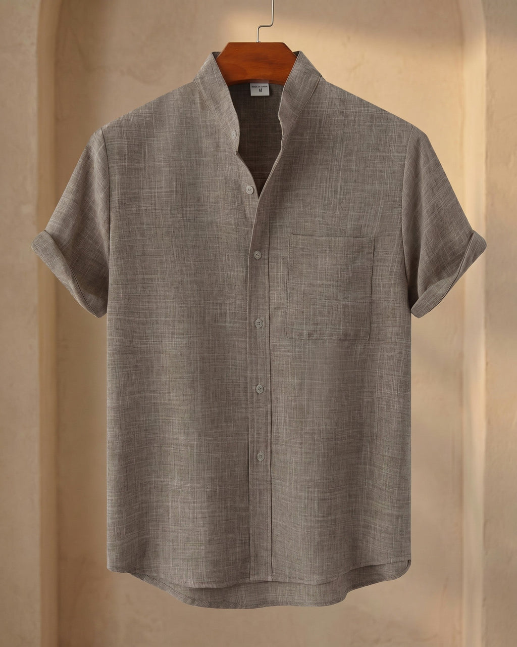 Filippo Linen Mandarin Collar Shirt