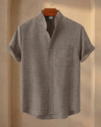 Filippo Linen Mandarin Collar Shirt