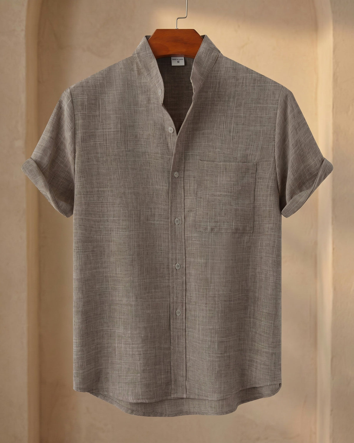 Filippo Linen Mandarin Collar Shirt