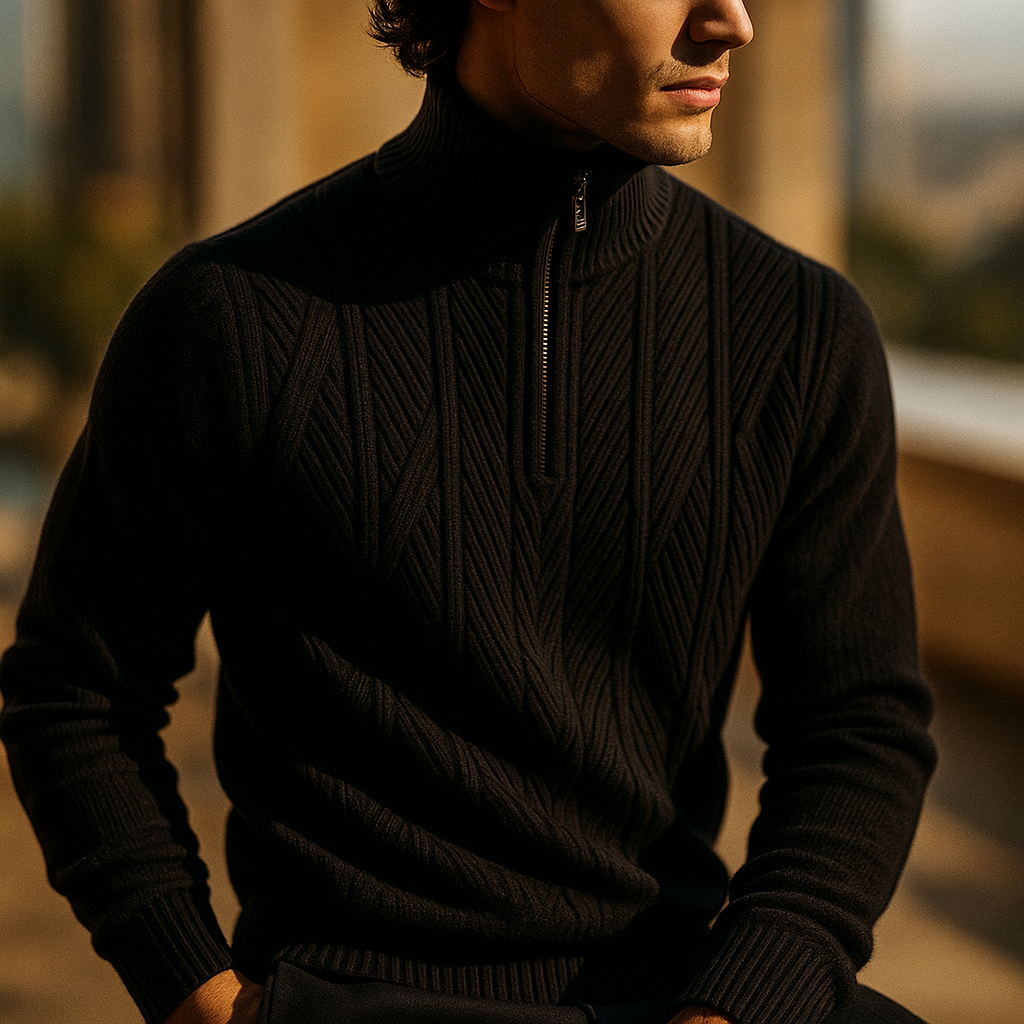 Dario Half-Zip Textured Sweater