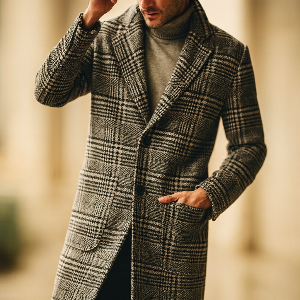 Vittorio Checked Overcoat