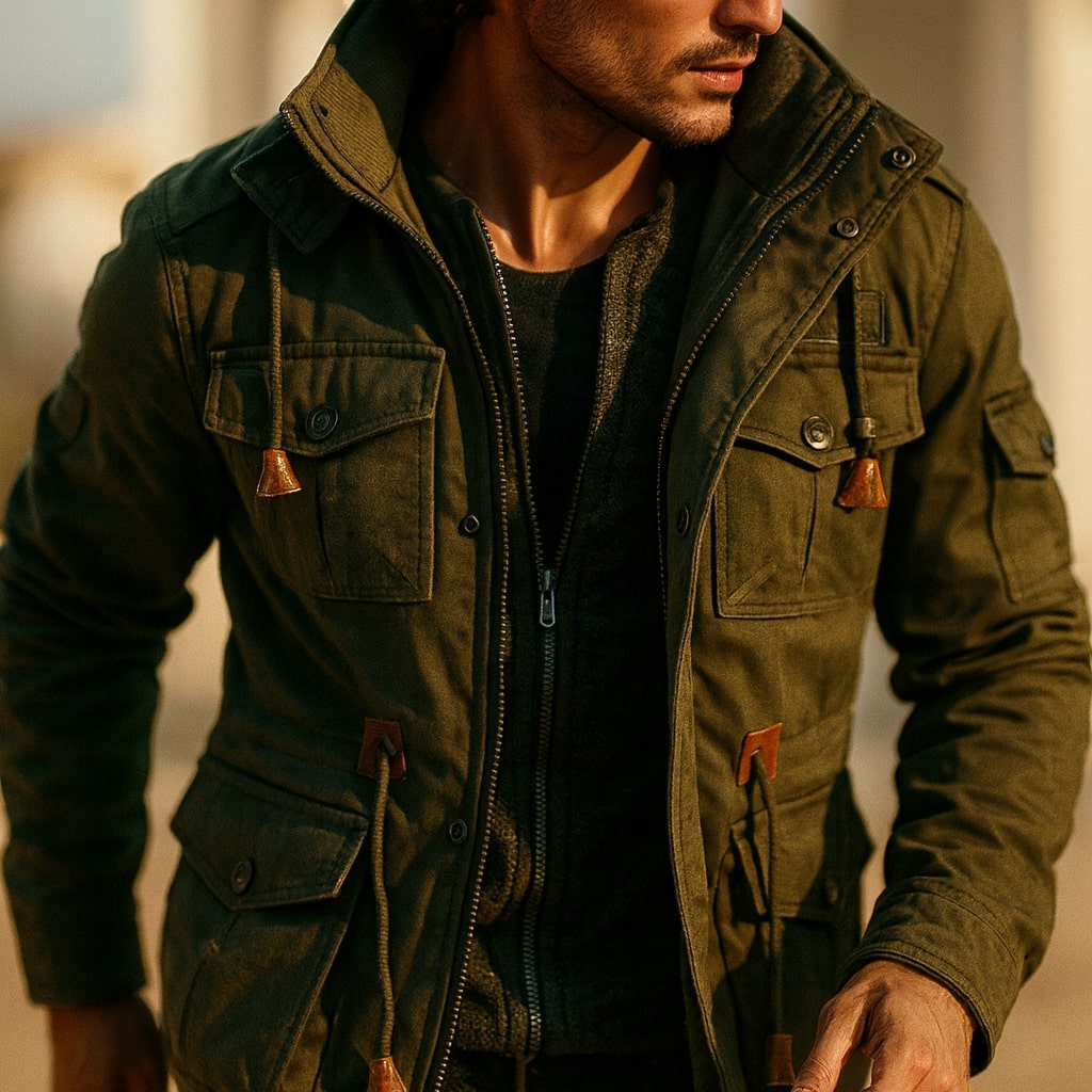 Dario Lined Cotton Utility Jacket