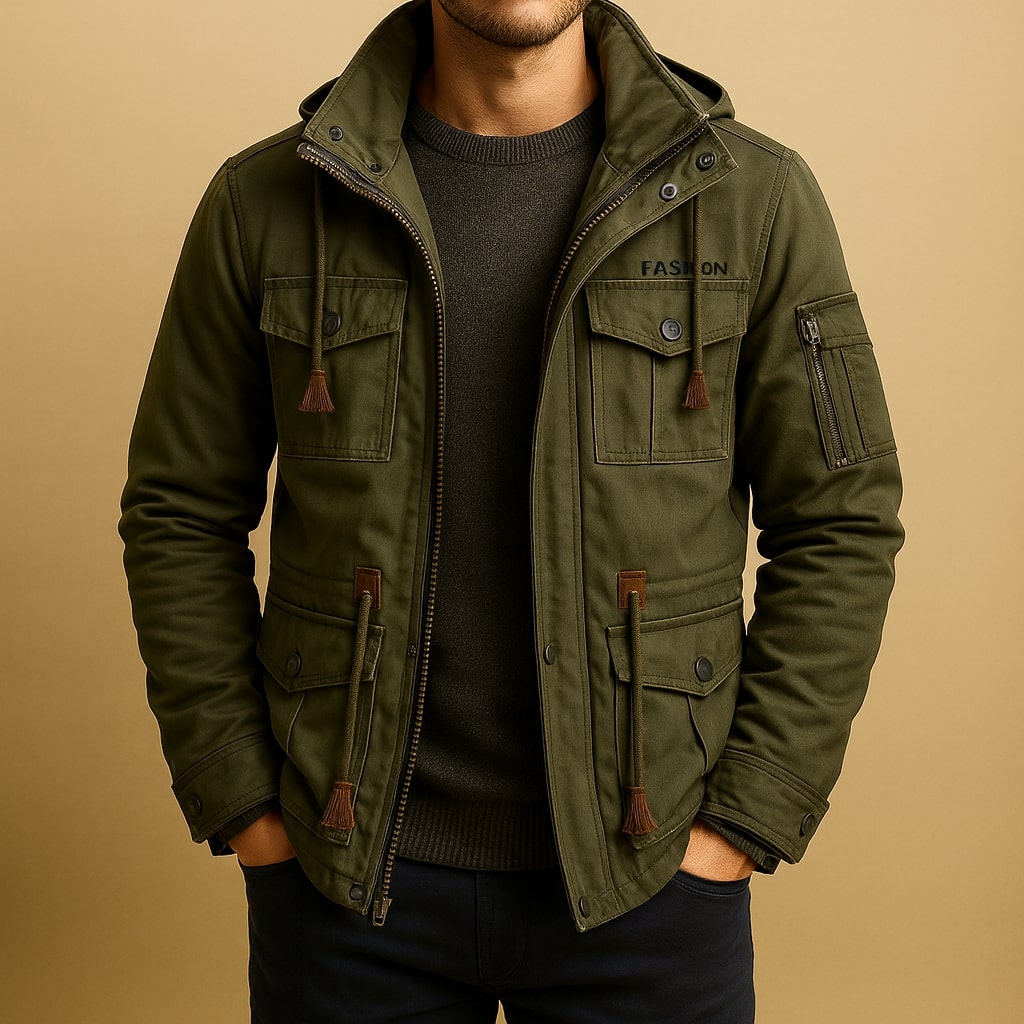 Dario Lined Cotton Utility Jacket