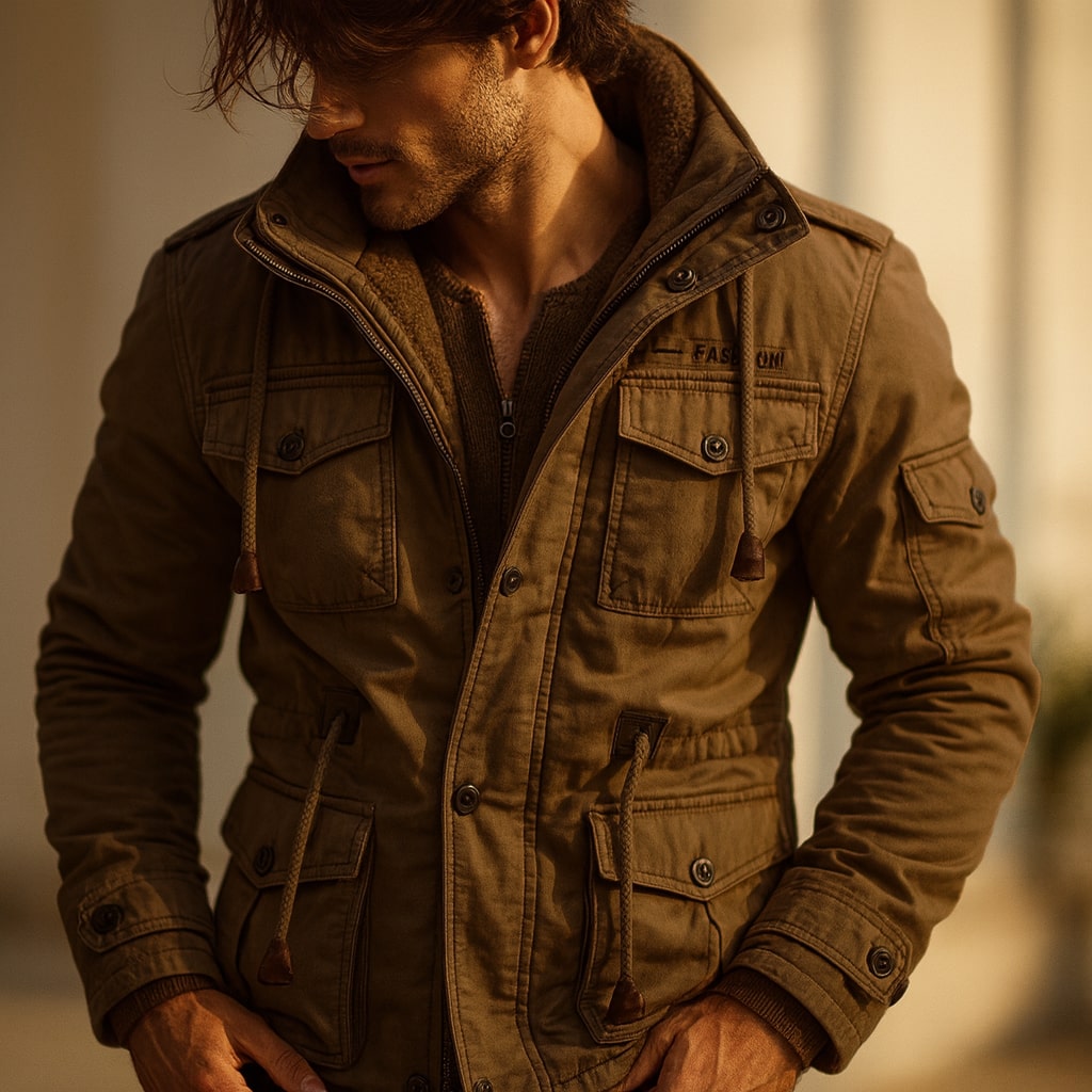 Dario Lined Cotton Utility Jacket