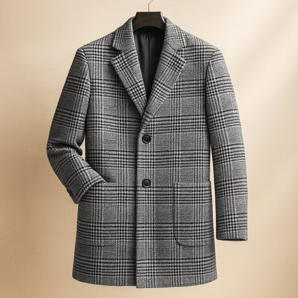 Vittorio Checked Overcoat