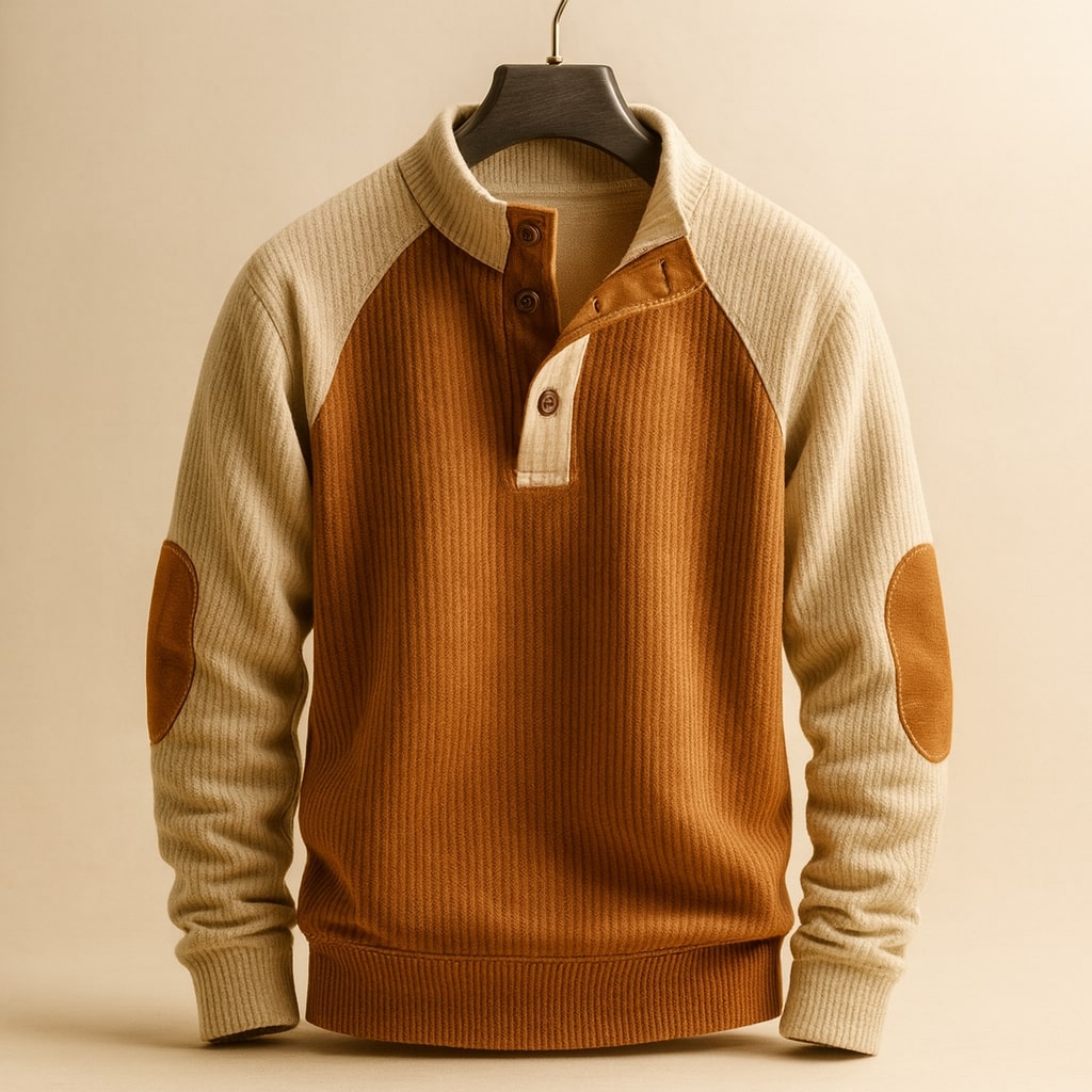Ettore Textured Henley Pullover