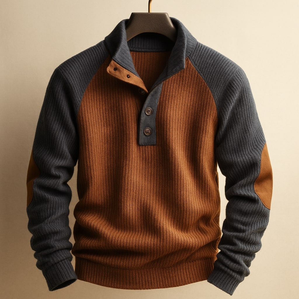 Ettore Textured Henley Pullover