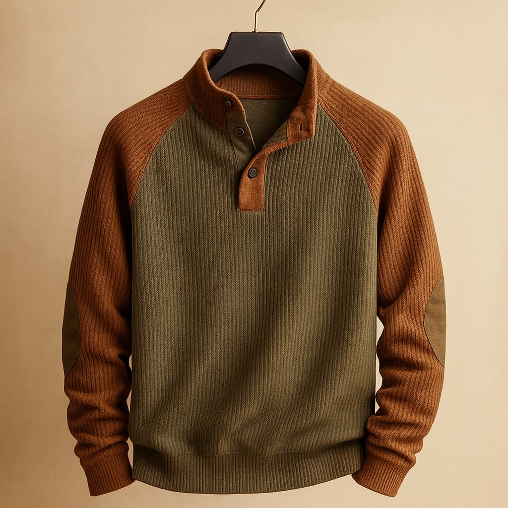 Ettore Textured Henley Pullover