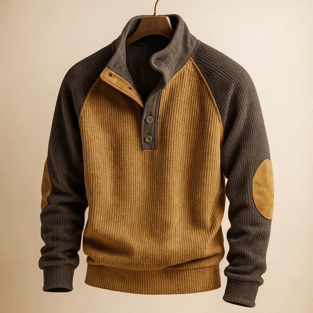 Ettore Textured Henley Pullover