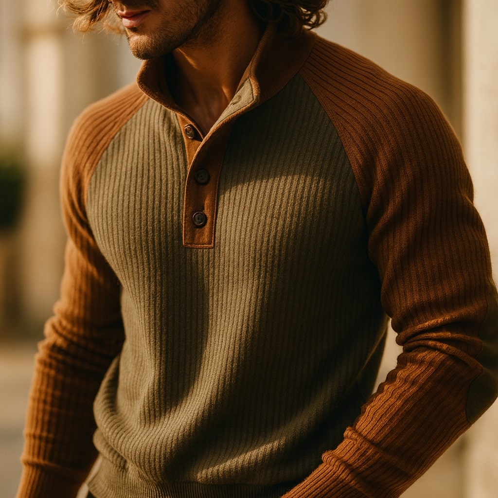 Ettore Textured Henley Pullover
