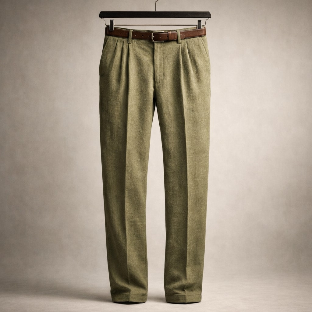 Lorenzo Pantalón de Algodón con Pliegues