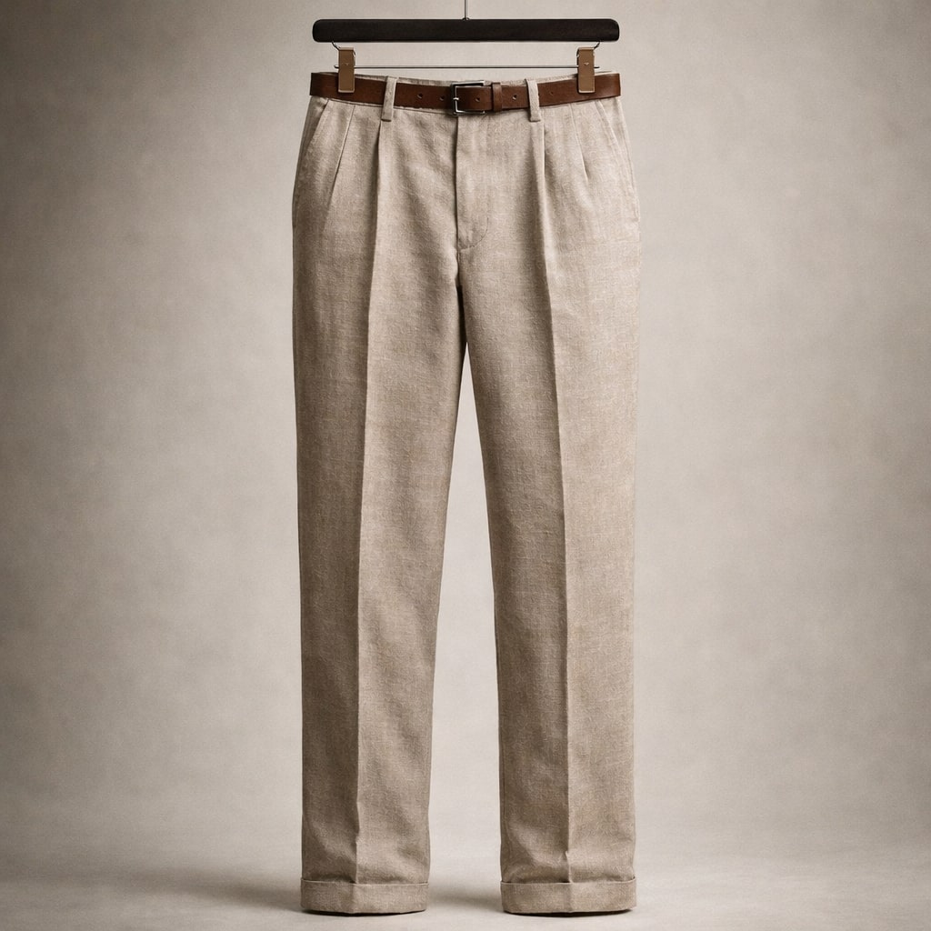 Lorenzo Pantalón de Algodón con Pliegues