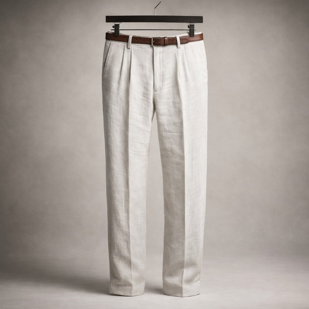 Lorenzo Pantalón de Algodón con Pliegues