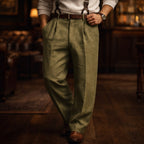Lorenzo Pantalón de Algodón con Pliegues