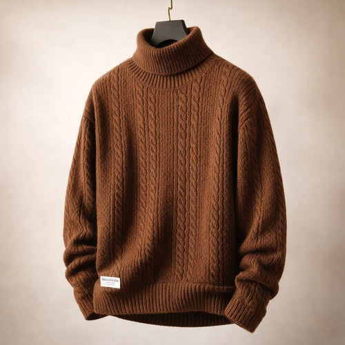Alberto Cable-Knit Turtleneck Sweater