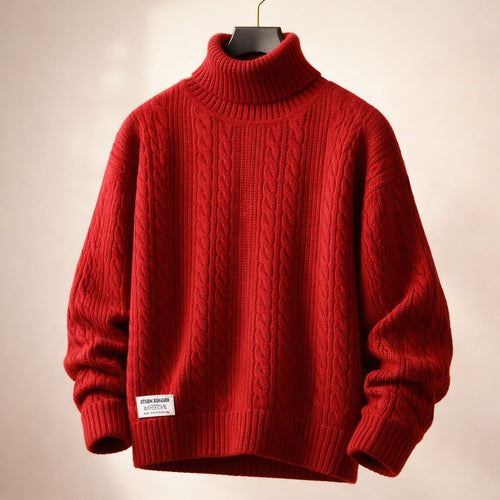 Alberto Cable-Knit Turtleneck Sweater