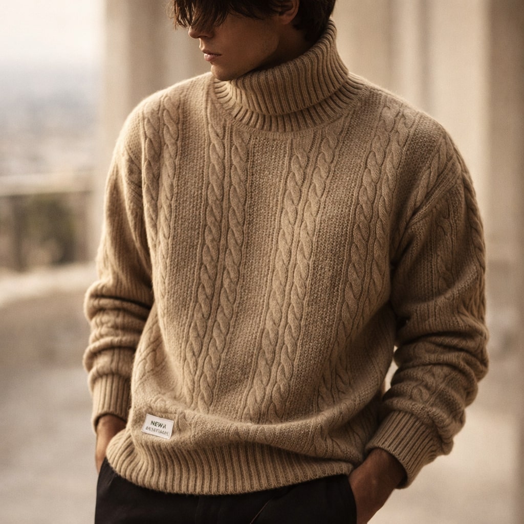 Alberto Cable-Knit Turtleneck Sweater