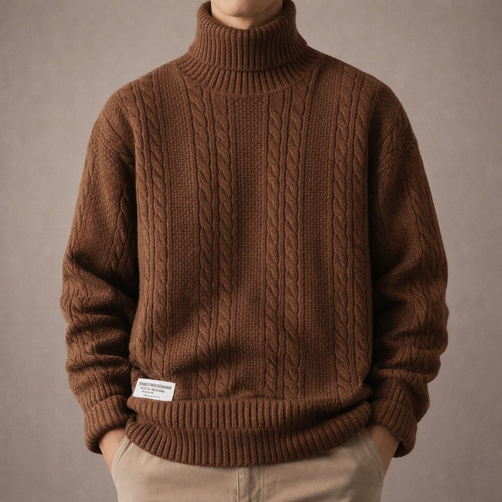 Alberto Cable-Knit Turtleneck Sweater