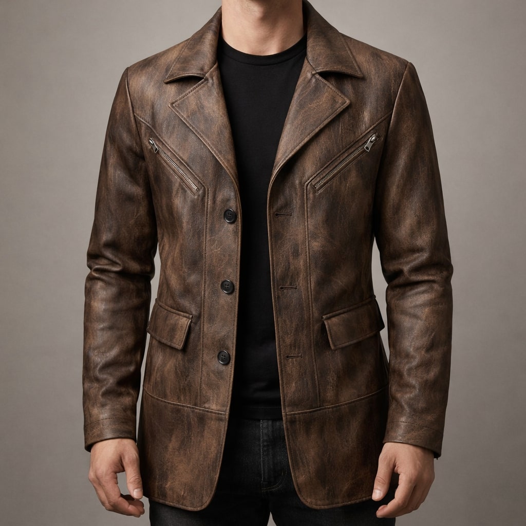 Riccardo Structured Leather Jacket