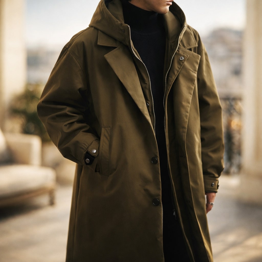 Raffaele Layered Hooded Coat