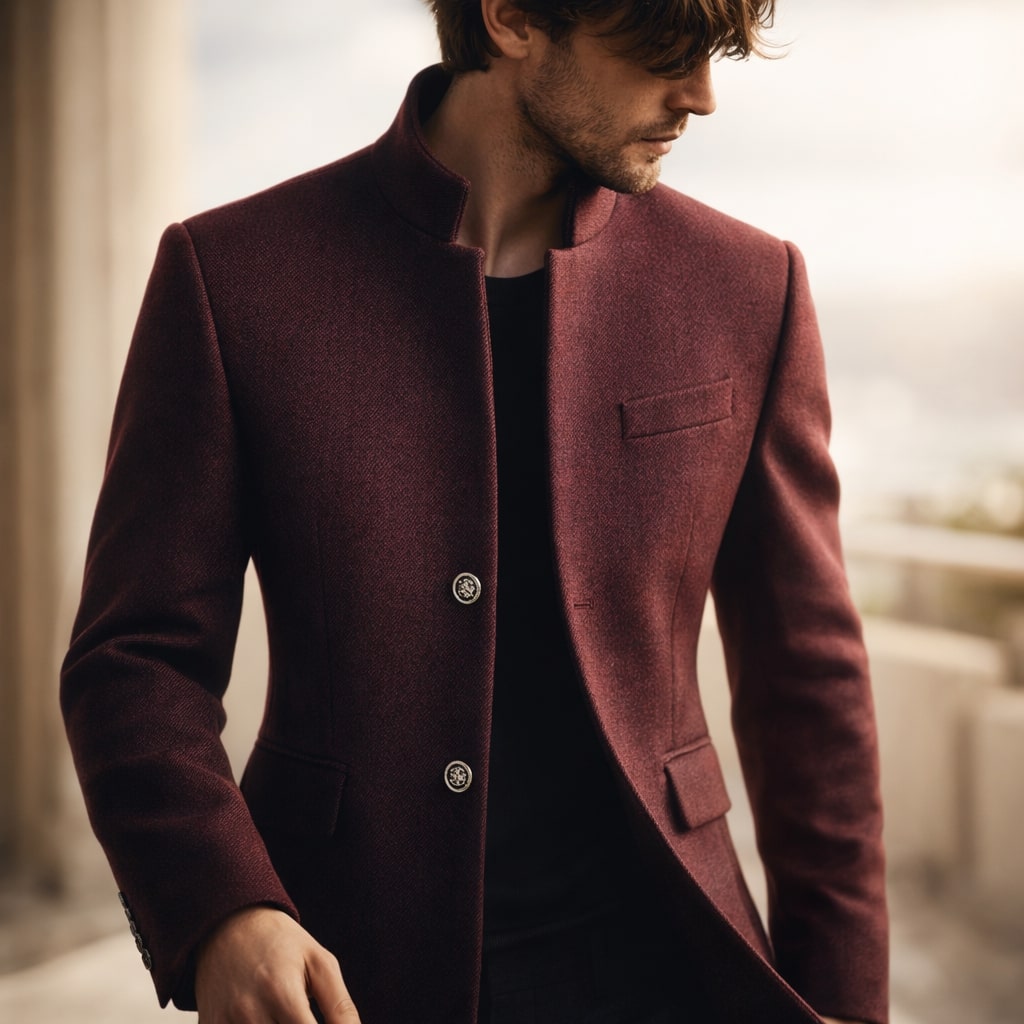 Vittorio Structured Stand-Collar Coat