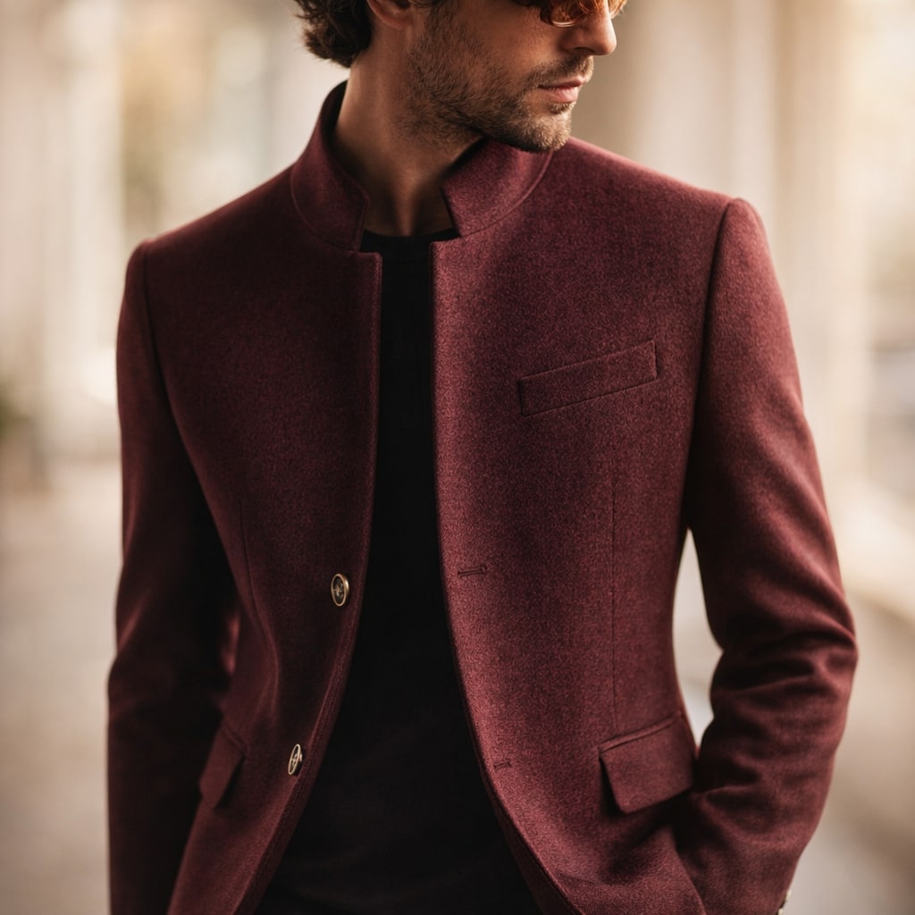 Vittorio Structured Stand-Collar Coat