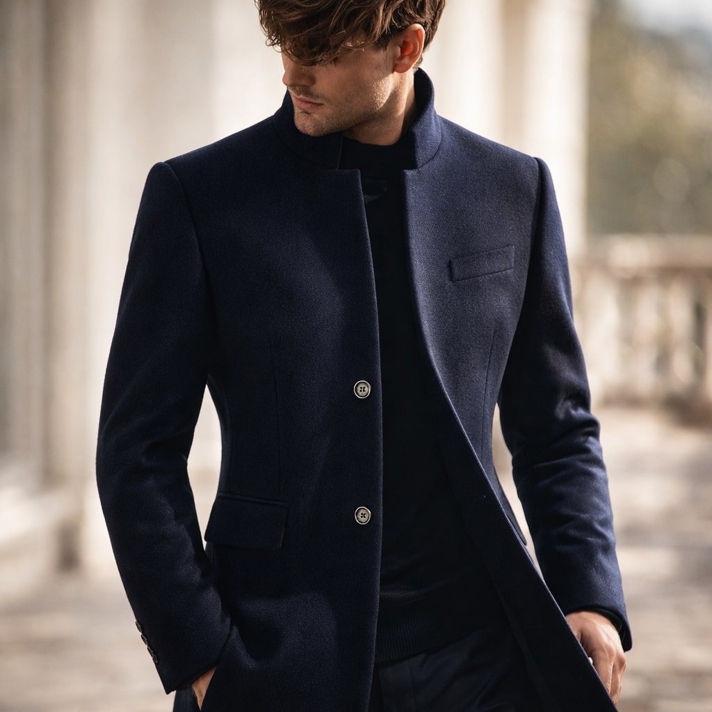 Vittorio Structured Stand-Collar Coat