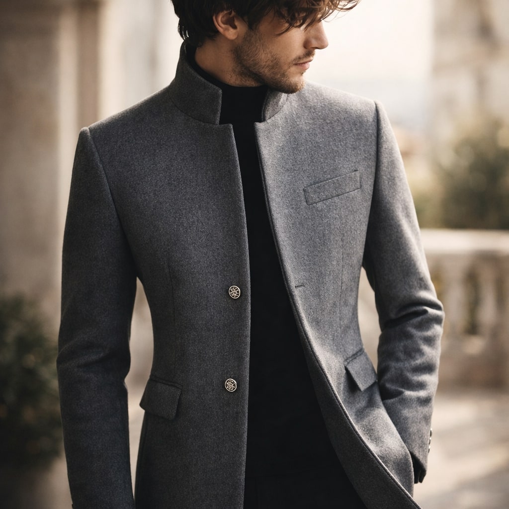 Vittorio Structured Stand-Collar Coat