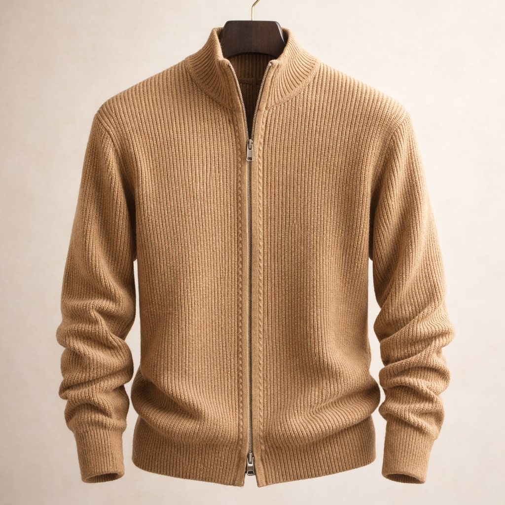 Riccardo Zip-Front Knit Sweater