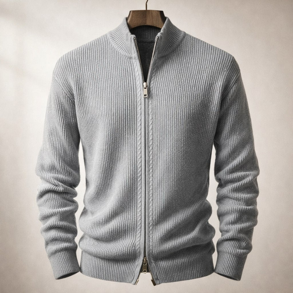 Riccardo Zip-Front Knit Sweater