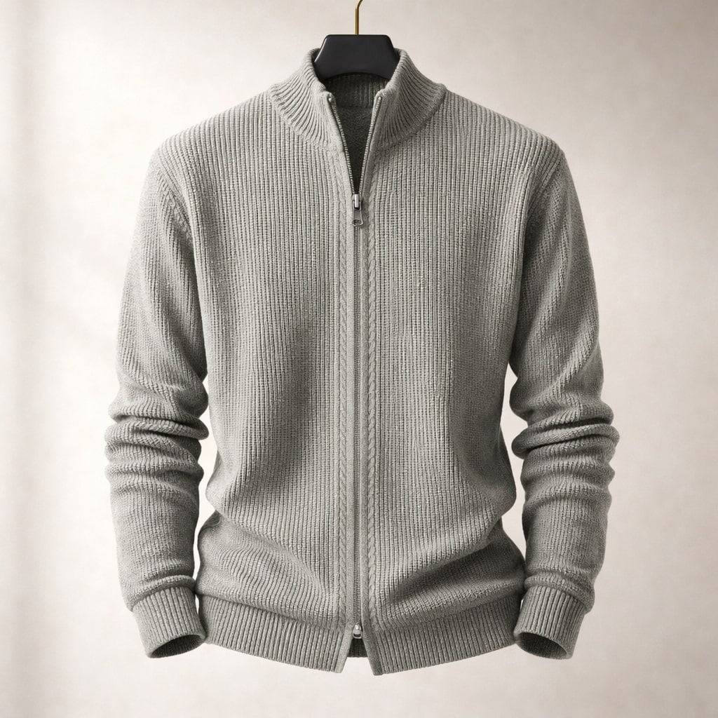 Riccardo Zip-Front Knit Sweater