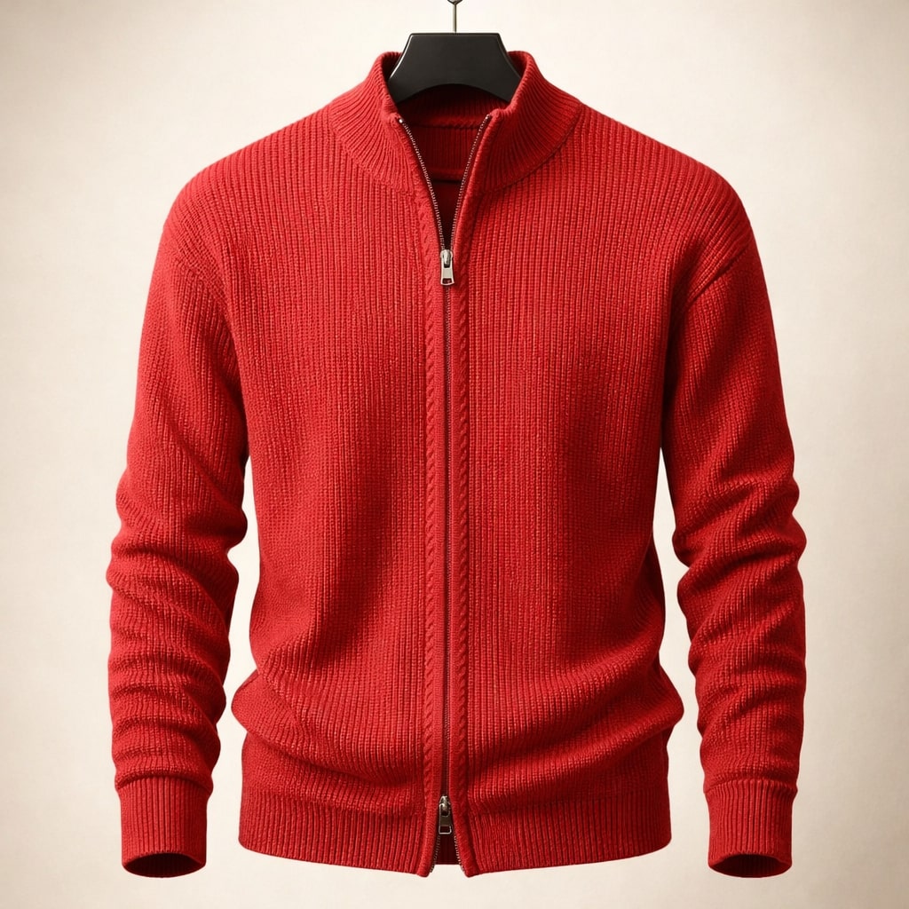 Riccardo Zip-Front Knit Sweater
