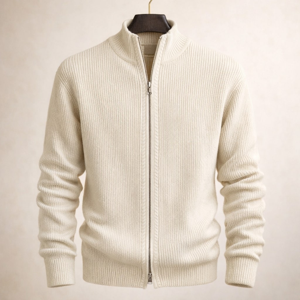 Riccardo Zip-Front Knit Sweater
