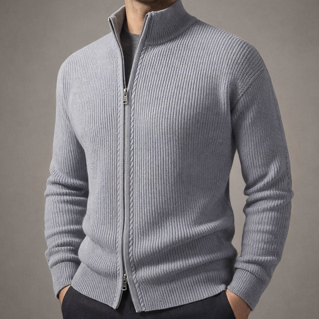 Riccardo Zip-Front Knit Sweater