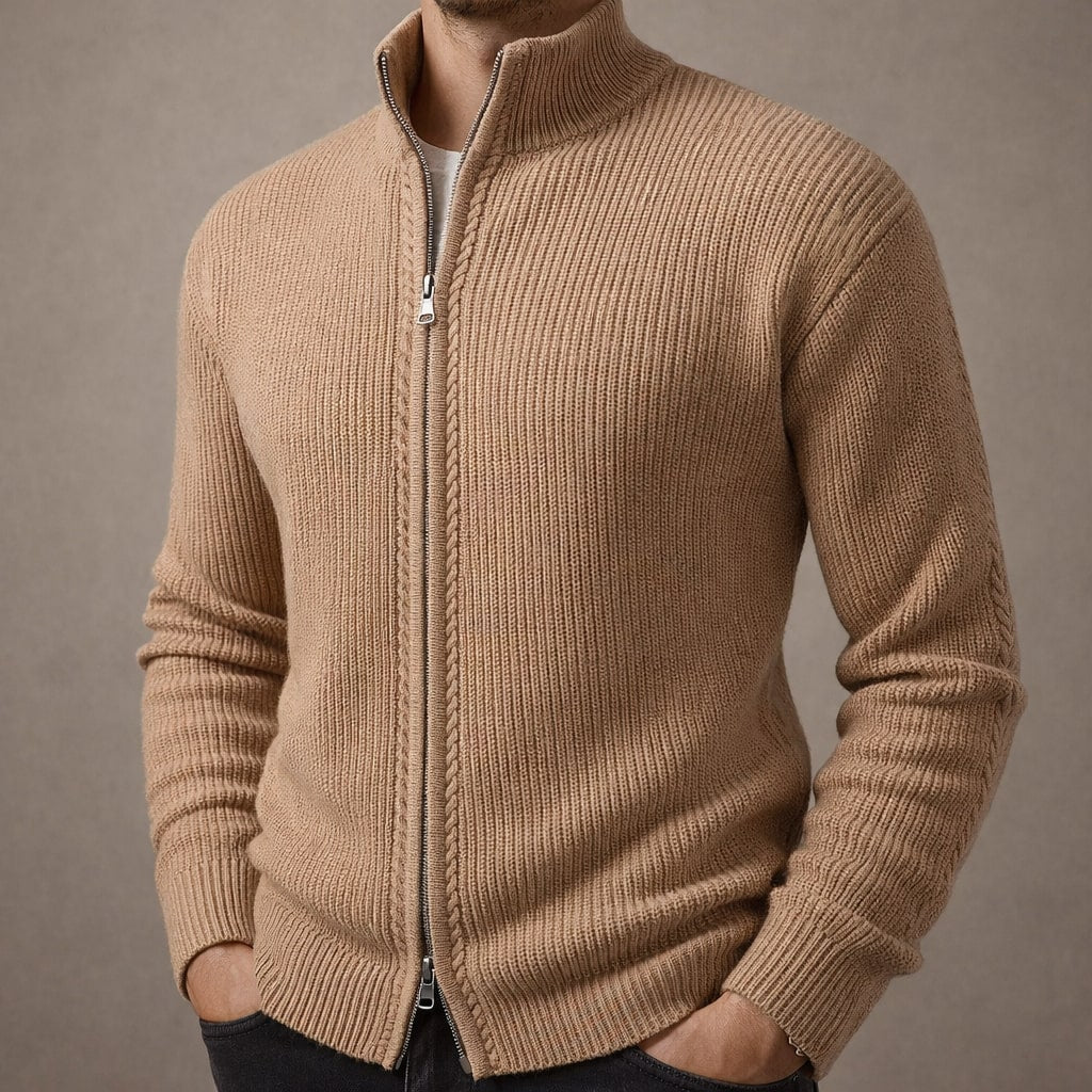Riccardo Zip-Front Knit Sweater