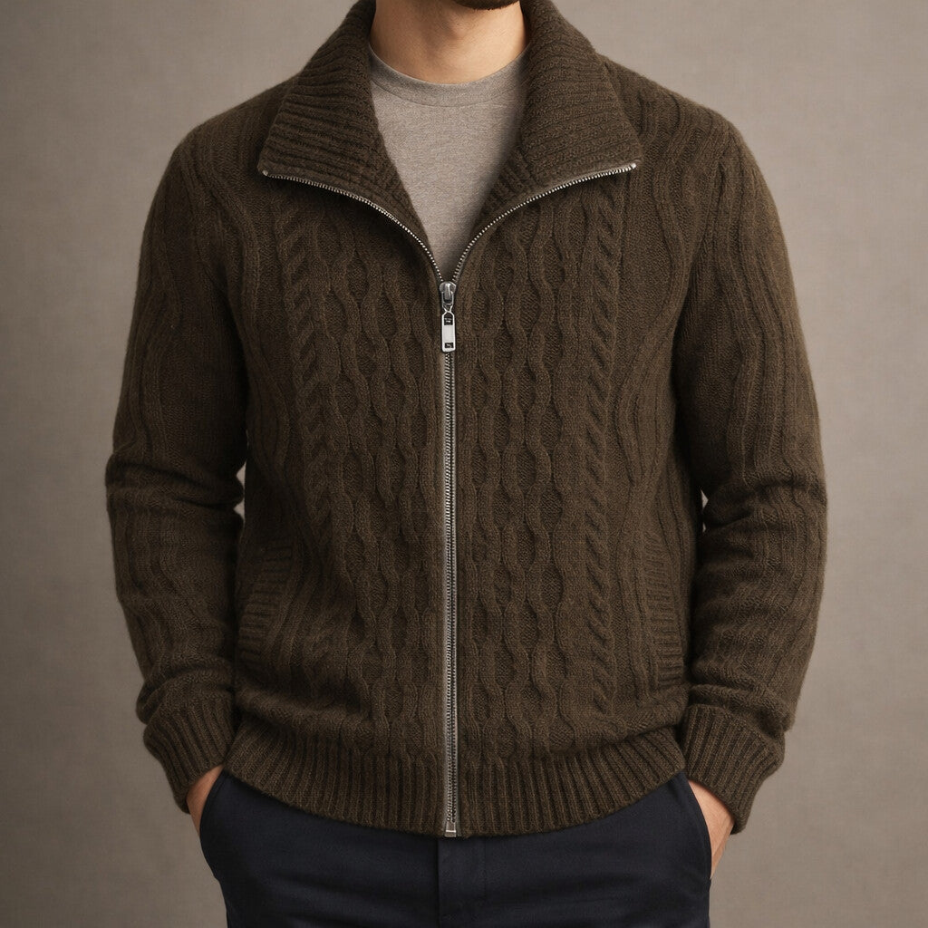 Alberto Zip Knit Cardigan