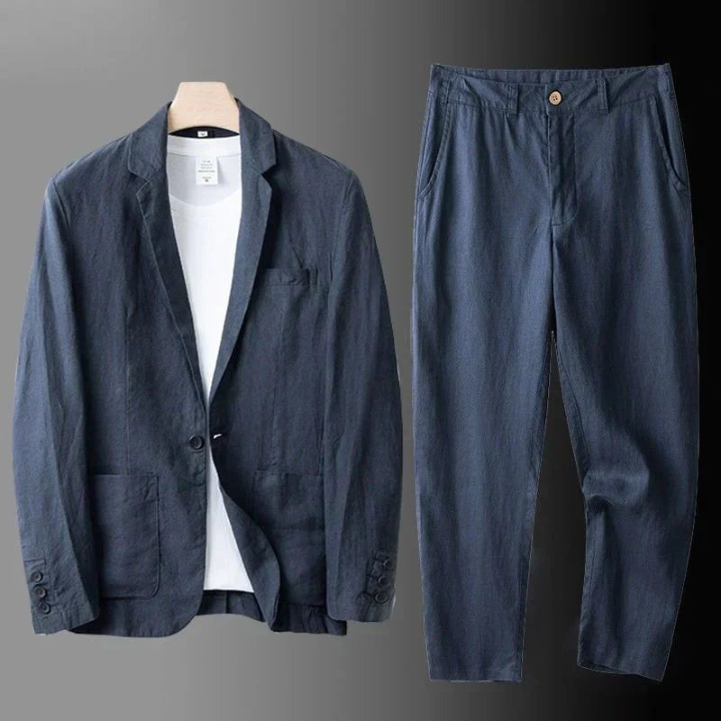 Bastian Linen Blend Suit Set