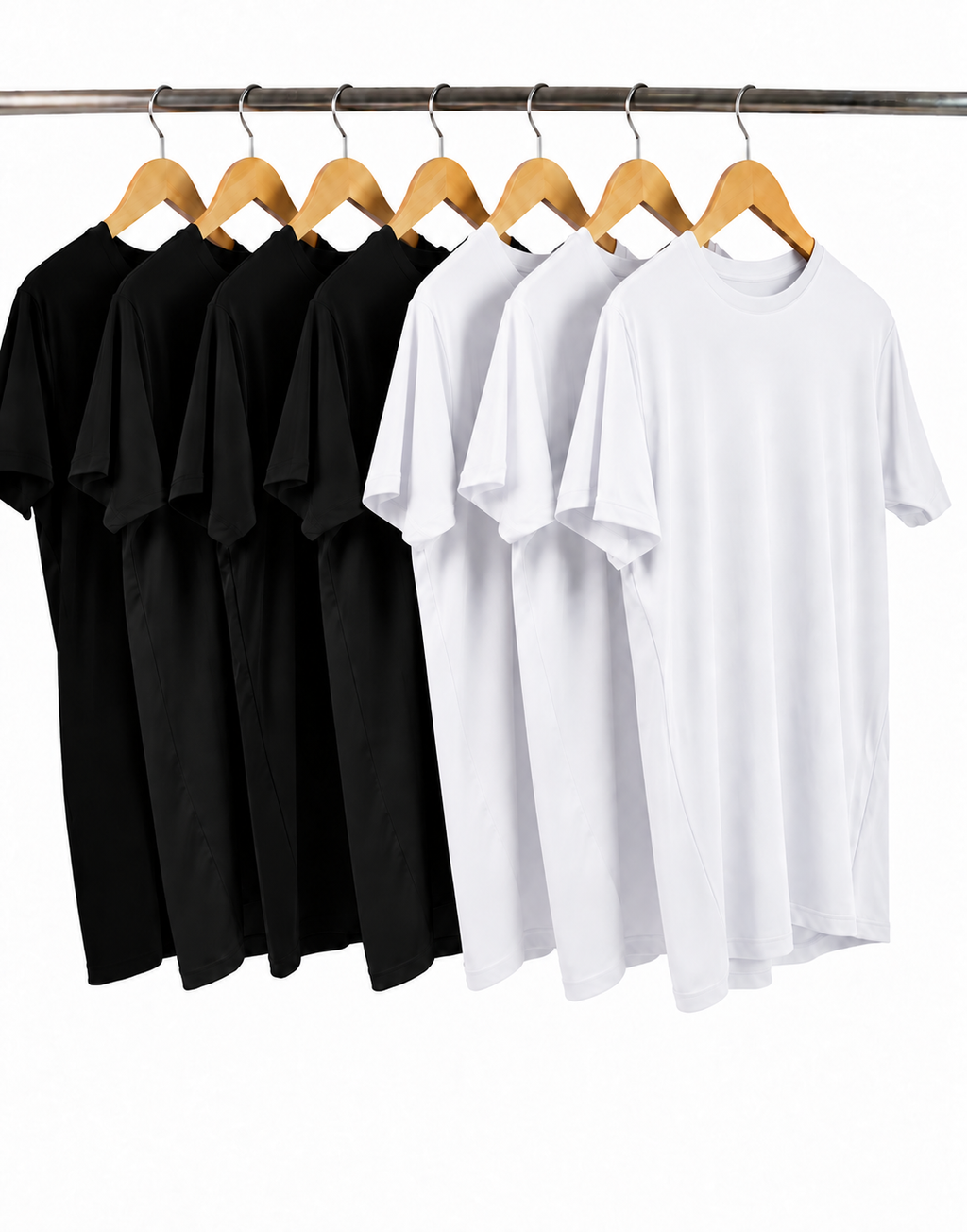 Pack 7 Playeras para Hombre – Ultraligeras y Secado Rápido (Blanco o Negro)