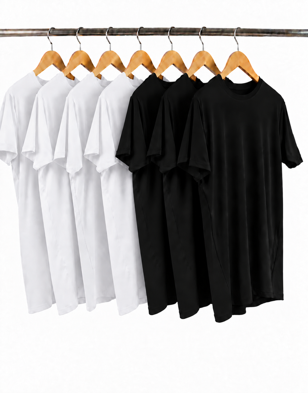 Pack 7 Playeras para Hombre – Ultraligeras y Secado Rápido (Blanco o Negro)