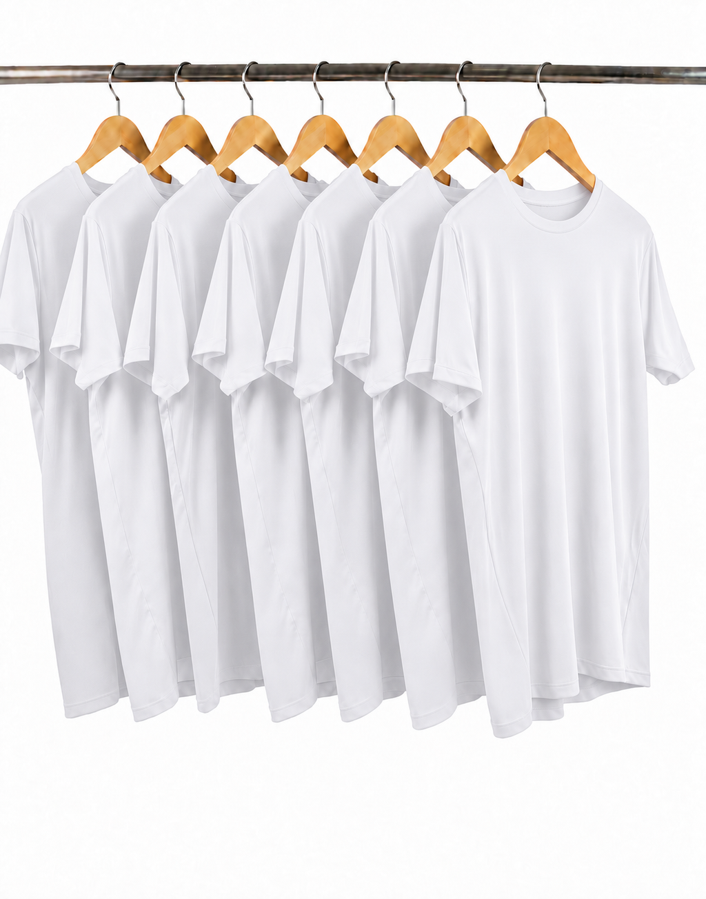 Pack 7 Playeras para Hombre – Ultraligeras y Secado Rápido (Blanco o Negro)