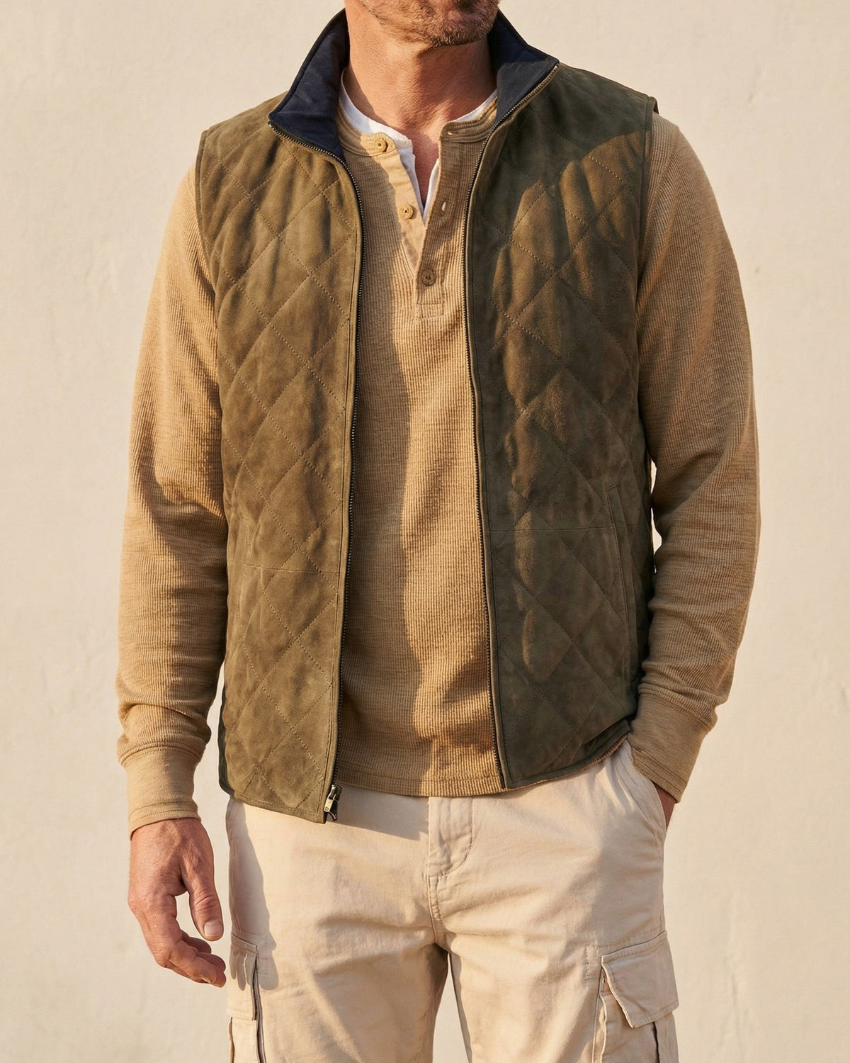 Giorgio Suede Quilted Vest