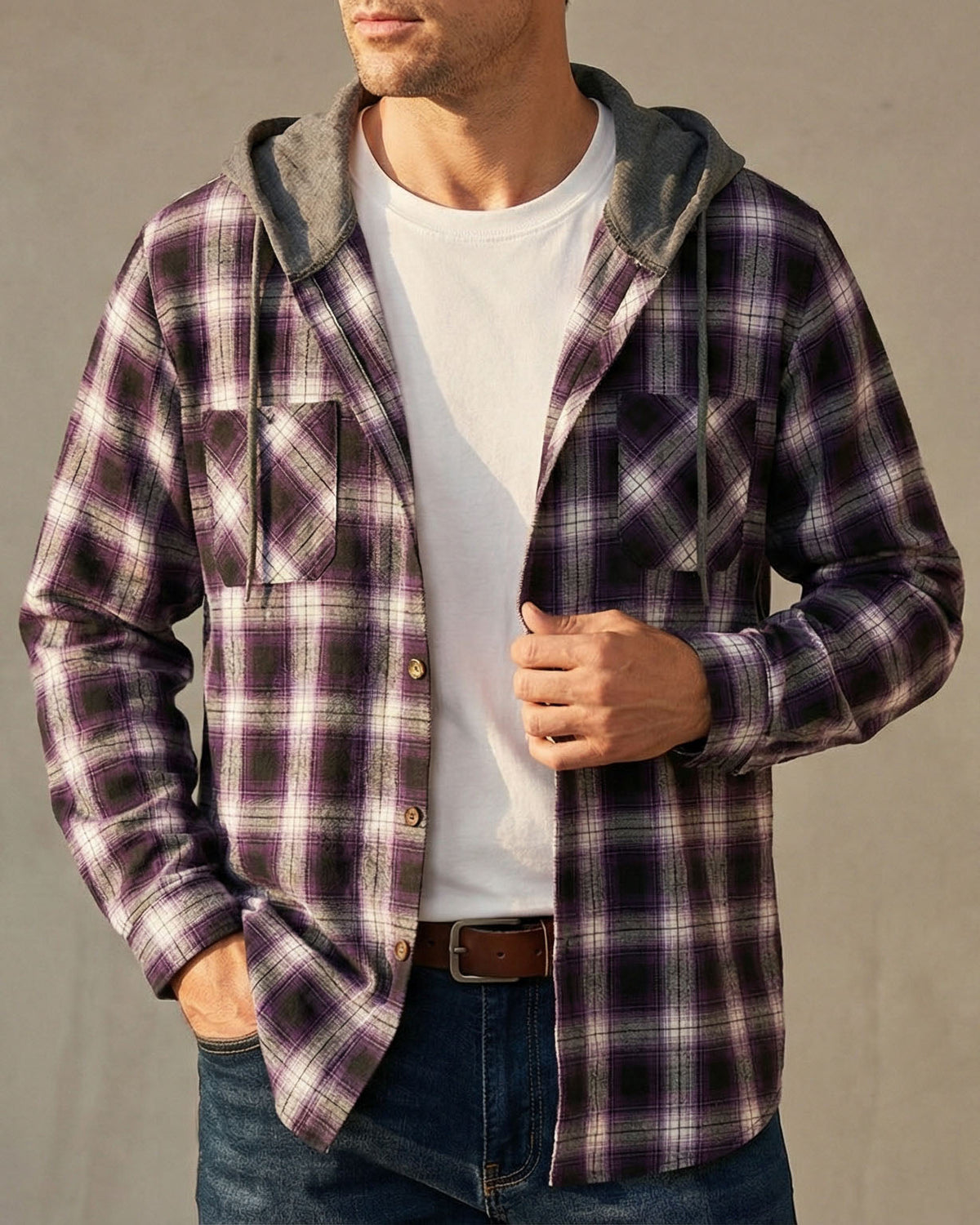 Santiago Plaid Hooded Overshirt
