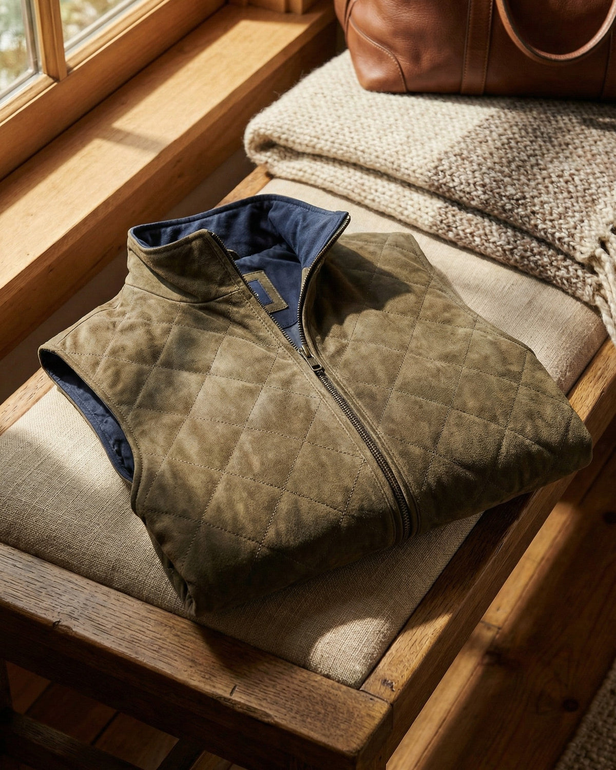 Giorgio Suede Quilted Vest