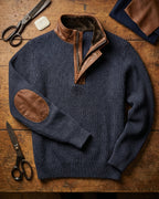 Dario Leather-Trim Half-Zip Sweater
