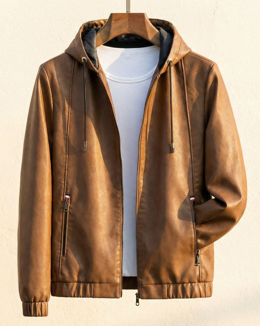Lorenzo Leather Hooded Jacket