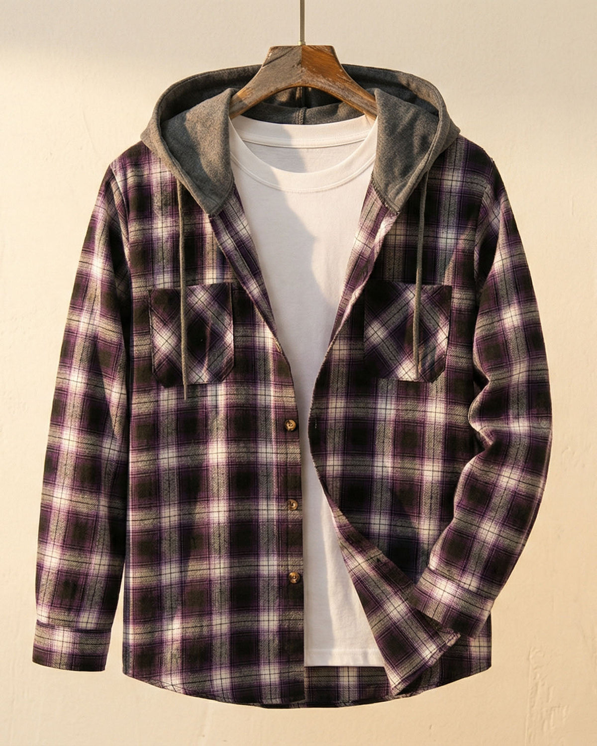 Santiago Plaid Hooded Overshirt